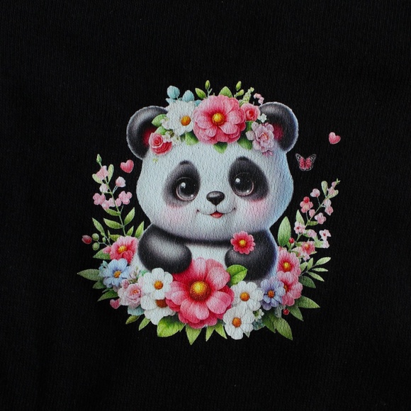 Infant Panda Blue Flower Baby Rib Bodysuit Regular price - Picture 2 of 8